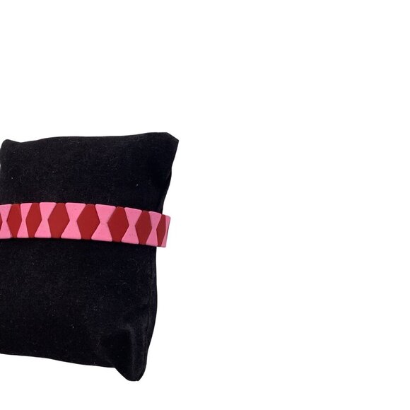 Cooltme Enamel Geometric Pink & Red Stretch Bracelet for Women - Picture 5 of 9